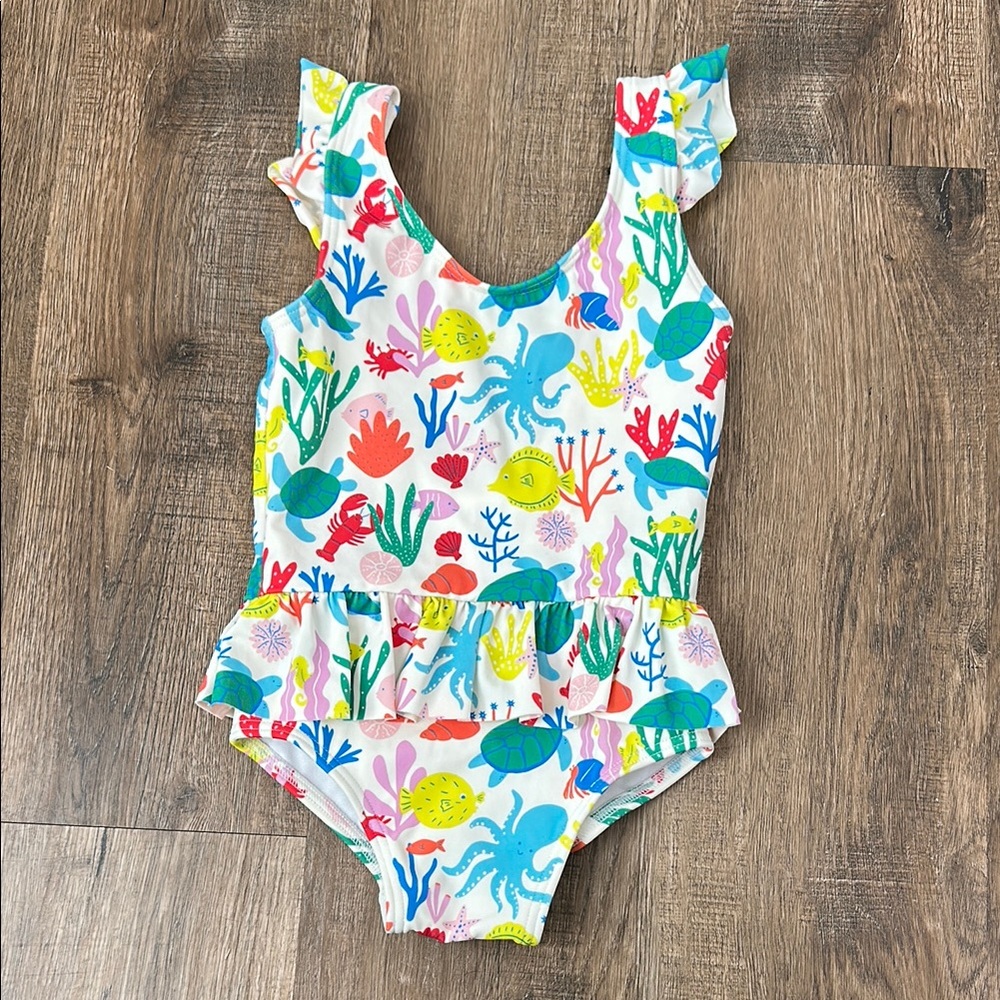 Baby Boden,Colorful Kids Swimwear with Sea Life Print